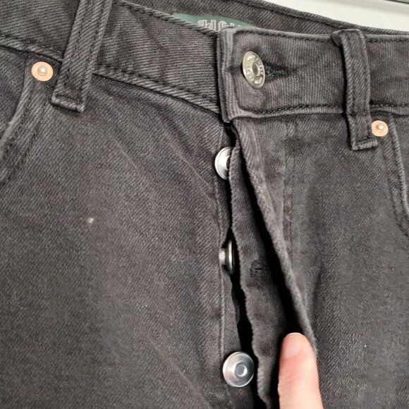 Wild Fable Women's 10 Button Fly Stretch Curvy Shorts Cut Off Faded Black Distre - Picture 5 of 5